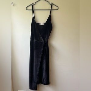 Black Velvet Wrap Dress